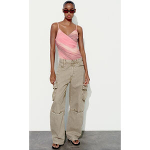 Zara Pink Gradient Wrap-Style Bodysuit